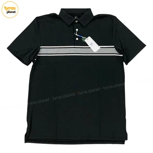 NEW Southern Tide Brenton Chest Stripe Short Sleeve Golf Polo Shirt Black Size M - Picture 1 of 5