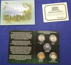 Cuartos de galón ATB 2018 coloreados/chapados EE. UU. Juego de 5 monedas Parks con cápsulas ~ L👀K - Imagen 1 de 2