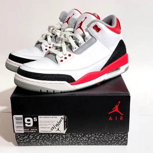 Hombre Air Jordan 3 Retro 2013 Rojo Fuego Blanco Negro Gris 136064 Talla 9.5 - Imagen 1 de 8