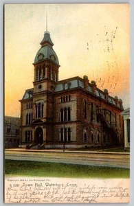 Waterbury Connecticut Town Hall, Rotograph Postkarte 1907 - Bild 1 von 2