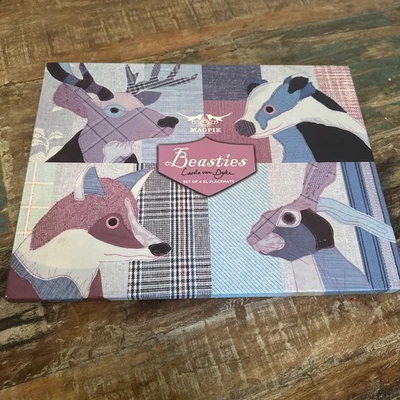 Magpie BEASTIES Set Of 4XL Cork-back Placemats (12"x16") Carola Van Dyke - Image 1 of 4