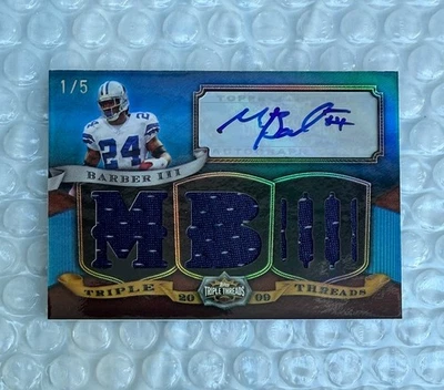 2009 TRIPLE THREADS Marion Barber III AUTO GAME USED PATCH # 1/ 5 COWBOYS - Image 1 of 2