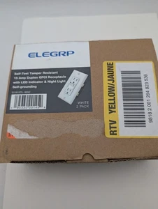 2PK Presa Elegrp GFCI con Luce Notturna, 15 Amp Autotest Resistente alle Manomissioni G1915-TL - Foto 1 di 3