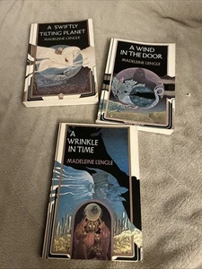 Madeleine L'Engle Book Lot Wrinkle In Time Wind In The Door Tilting Planet - Picture 1 of 9