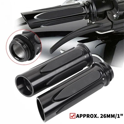 Empuñaduras electrónicas de acelerador de manillar de 1" para Harley Softail Road Glide King Foto 1 de 4