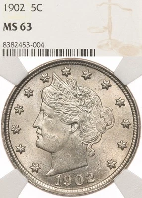 1902 5C NGC MS63 Liberty "V" Nickel - Looks Better - Image 1 of 4