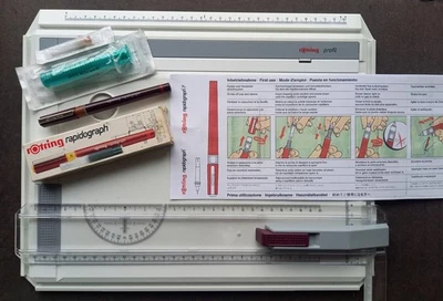 Rotring A3 Zeichenplatte mit Lineal und Rapidograph 0,50 mit Gebrauchsanweisung - Bild 1 von 4