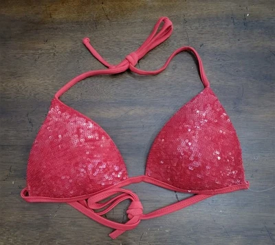 Top de baño bikini rojo lentejuelas Calzedonia Colbey 122643 nuevo sin etiquetas Foto 1 de 3