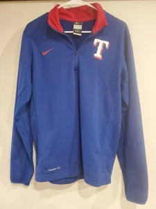Nike Mens Texas Rangers Therma Dri 1/4 Zip Bench Jacket Sweatshirt Small - Picture 1 of 8