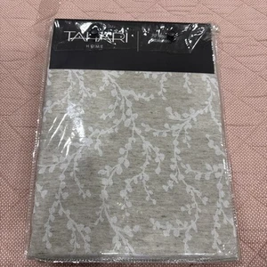 New Tahari Home 70” Round Tablecloth Tan White - Picture 1 of 2