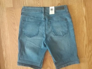 CALVIN KLEIN SHORTS CITY SHORT BLUE DISTRESSED STRETCH DENIM WOMENS SIZE 4 - Picture 1 of 3