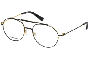 DSQUARED2 DQ5266 002 Black Gold Metal Aviator Eyeglasses Frame 54-18-145 DQ5266 - Picture 1 of 4