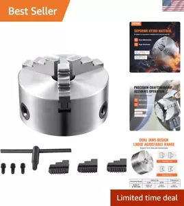Adaptable 4'' Lathe Chuck - 3-Jaw Self-Centering with High Strength Material - Picture 1 of 11