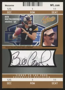 2004 Fleer Authentix Ben Roethlisberger RC Bill Cowher Auto /50 #134 - Picture 1 of 2