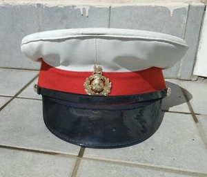*NAMED* & Issued Royal Marines White Peaked Hat Size 55 - Picture 1 of 9