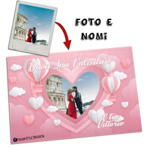 PUZZLE PERSONALIZZATO SAN VALENTINO A4 CANDY SKY 192 TASSELLI CON FOTO DEDICA - Foto 1 di 1