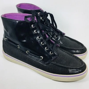Sperry Top-Sider Bahama 2-Eye Glitter/Sequins (Women's) Boat Shoes High-Top 7.5 - Picture 1 of 12