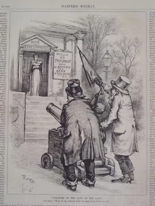 Camera dei Rappresentanti No Poligamo Ammesso Washington DC Harper’s 1882 - Foto 1 di 2