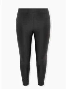 Torrid Platinum Legging Faux Leather Quilted Hem High Waisted Black 1X #22285 - Picture 1 of 5