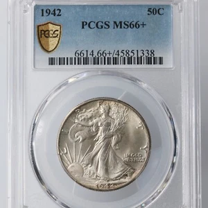 1942 Walking Liberty 50C PCGS certificado MS66+ - Imagen 1 de 4