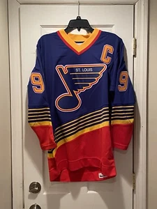 Authentic Wayne Gretzky St. Louis Blues(1995-96) Mitchell & Ness Jersey Size: 40 - Picture 1 of 12
