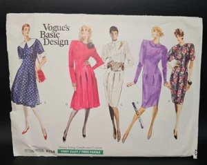 Vogue Basic Design Dress Pattern 2224 Petite Plus Size 12-14-16 Vintage 1989 - Picture 1 of 5