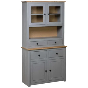 NNEVL Highboard Grey 93x40.5x180 cm Solid Pine Panama Range - Picture 1 of 5