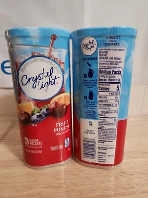 (2) CRYSTAL LIGHT FRUIT PUNCH SUGAR FREE DRINK MIX  6ct PITCHER PACKETS - Image 1 of 4