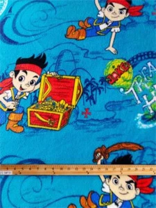 Fleece DISNEY'S JAKE'S TREASURE HUNT Printed Fabric / 58" Wide / Sold by Yard - Picture 1 of 1