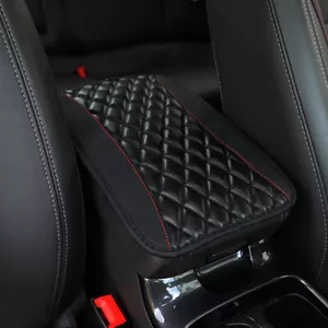 Car Faux Leather Central Armrest Box Console Cover Pad 12.6 X7.5'' Universal - Foto 1 di 12