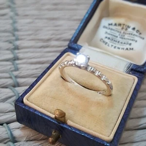 925 Sterling Silver Ring, Genuine Moissanite, Solitaire Ring, Size M.5 US 6.5 - Picture 1 of 7