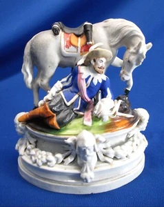ANTIKE FRANZÖSISCHE FIGURALE TINTE GUT RITTER & PFERDERUHE UM 1820 - Bild 1 von 13