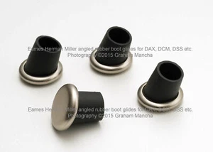 Eames Herman Miller SET OF 4 angled rubber boot glides LCM DCM DSS DAX - Picture 1 of 3