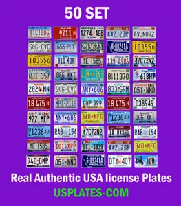 50 USA KENNZEICHEN SET AMERIKANISCHES NUMMERNSCHILD SET BESTWERT KUNST DEKOR FARBMISCHUNG - Bild 1 von 1