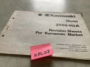 Kawasaki Z550 H2A révision catalogue liste pièces détachées europe édition 1982 - Bild 1 von 14