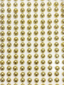 400 Metallic Gold Self Adhesive Pearls 6mm Beautiful Round Pearl Embellishments - Picture 1 of 1