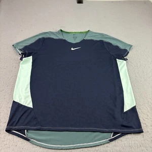 Nike Court Shirt Mens 2XL Blue Paris Slam Tennis Dri Fit Slim Pickleball Stretch - Picture 1 of 8