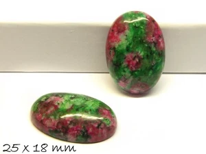 1 Stk. Rubin in Fuchsit Cabochon zum Einkleben in Fassungen, 25 x 18 mm - Bild 1 von 1