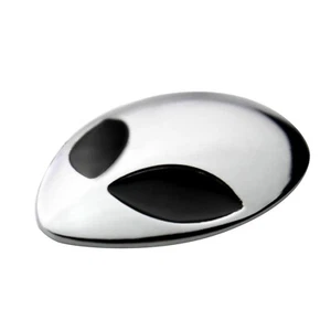 Silver Chrome Metal 3D Alienware Head Auto Logo Sticker Badge Emblem Car Decal - Picture 1 of 8