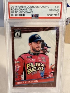 2019 Ross Chastain Panini Donruss optique course vague rouge #64 PSA 10 - Photo 1/2
