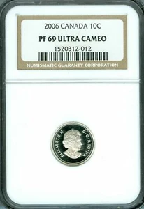 2006 CANADA SILVER 10 CENTS NGC PF69 ULTRA HEAVY CAMEO * - Picture 1 of 2