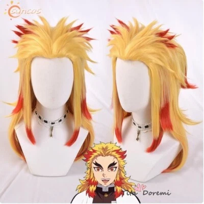 TITA-DOREMI Cosplay Perücke Wig Demon Slayer Rengoku Kyoujurou Gold Mix Anime Kostüme haar
