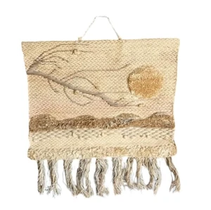 Vintage 1987 ICA Woven Wall Tapestry Sakura Sun Rise Wall Hanging Fiber Art - Picture 1 of 3