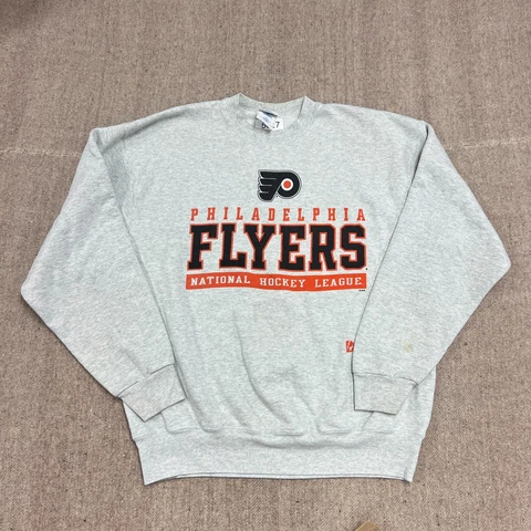Vintage Philadelphia Flyers Sweatshirt Extra Large Grey 1990s NHL Pro Player Cover