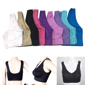 Damen Seamless Yoga Gym Sport BH Fitness Push Up Wireless Bra Crop Tank Top /- - Bild 1 von 19