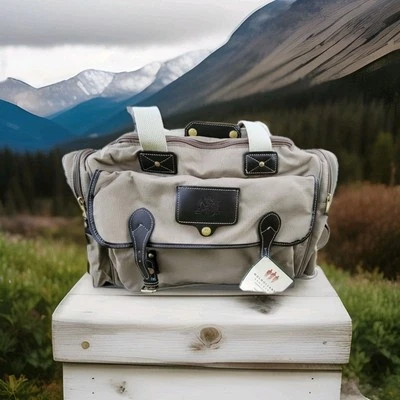 Vintage Mulholland Brothers FORD Eddie Bauer Travel duffel Tan Brown Canvas Bag - Image 1 of 4