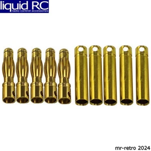 Racers Edge 1664 4mm Gold Plated Banana Plugs Male & Female 5 Pair - Picture 1 of 1
