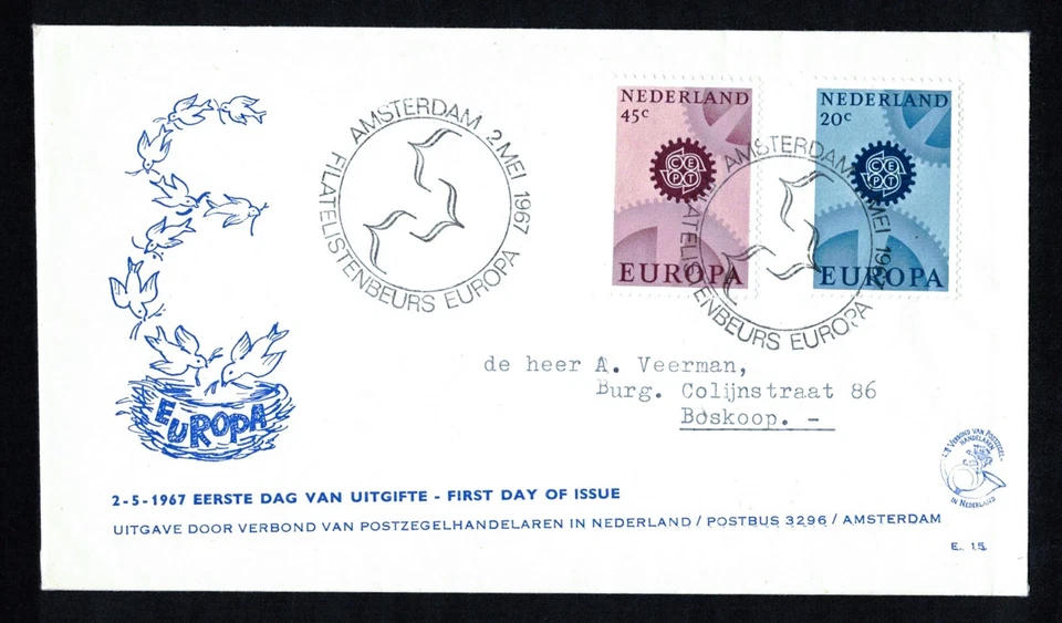 Netherlands FDC 1967 Europa (F2) - Image 1 of 1