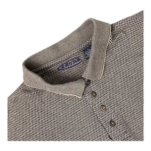 Polo de golf manga corta Edona raro para hombre L 100 % algodón negro marrón - Imagen 1 de 15