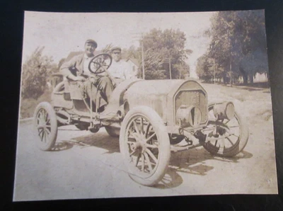 Vintage RPPC  Antique Car - Postcard - Old Race Car? - Father & Son Cool - Image 1 of 4